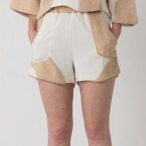 Stylish Cream and Tan Women's Shorts